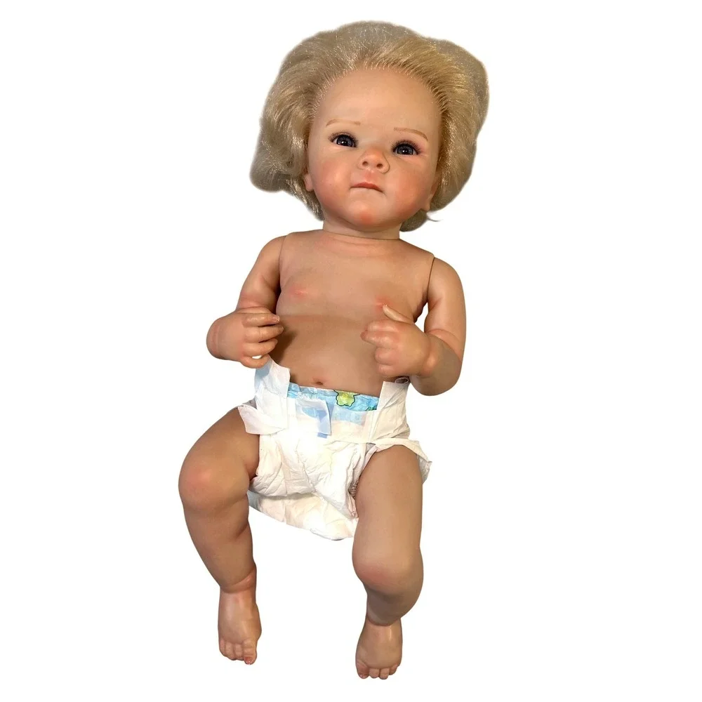 Realistic Baby Girl Doll Blonde‎ Blue Eyes Infant Vinyl Anatomically Correct 18